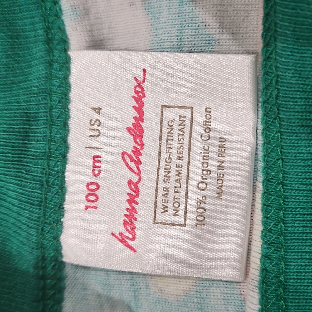 EUC - 4T Girls Green Floral Hanna Andersson Pajamas - Picture 4 of 4